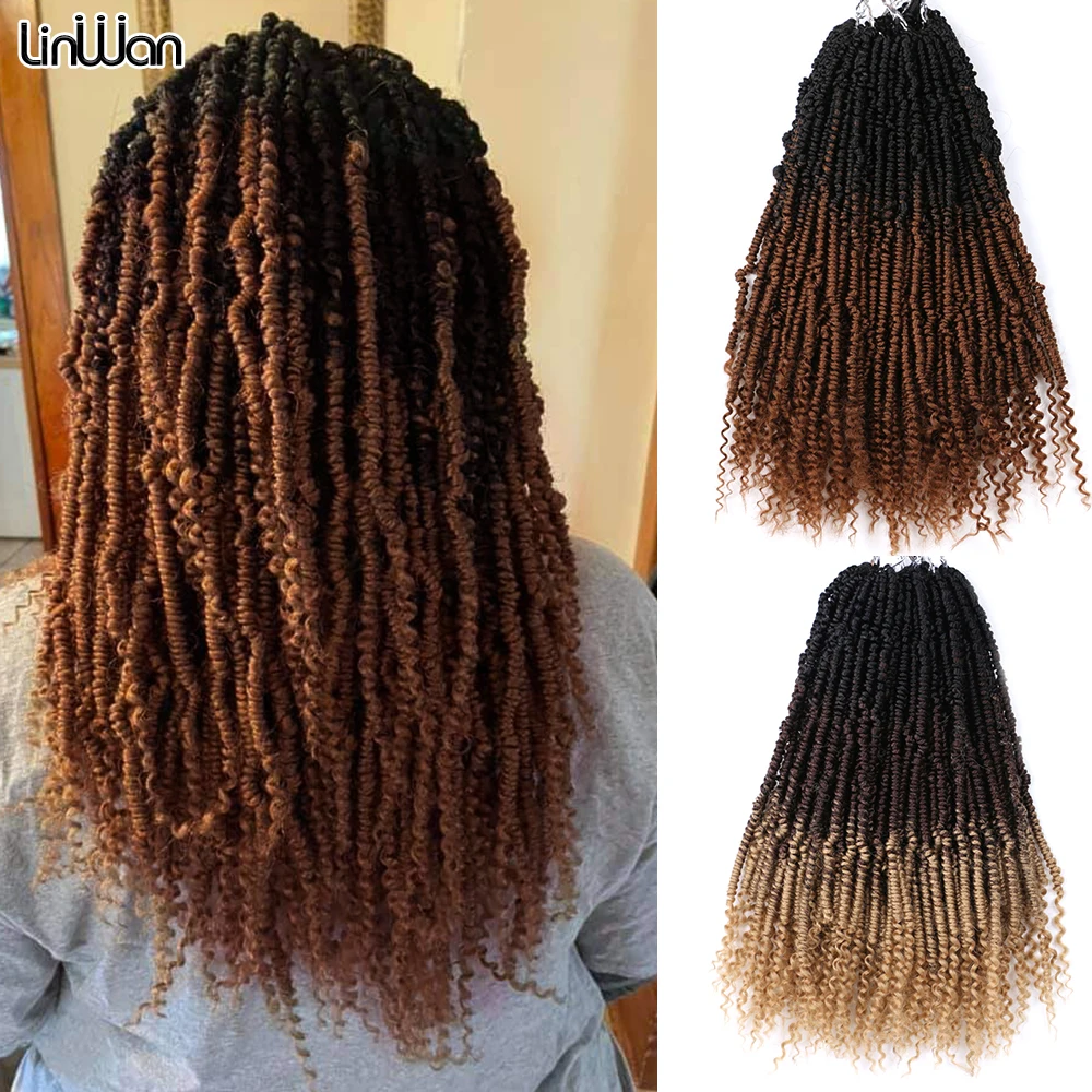 

Synthetic Bomb Twist Crochet Braids Ombre Spring Twist Organic Hair 12 Inch Africa Hairstyle Kinky Curly Braiding Hair For Women