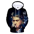 Популярные худи с графическим рисунком Harajukunew рок Курт Кобейна 3D худи для мужчинженщин модная Толстовка Свитшот Повседневная худи с графическим рисунком