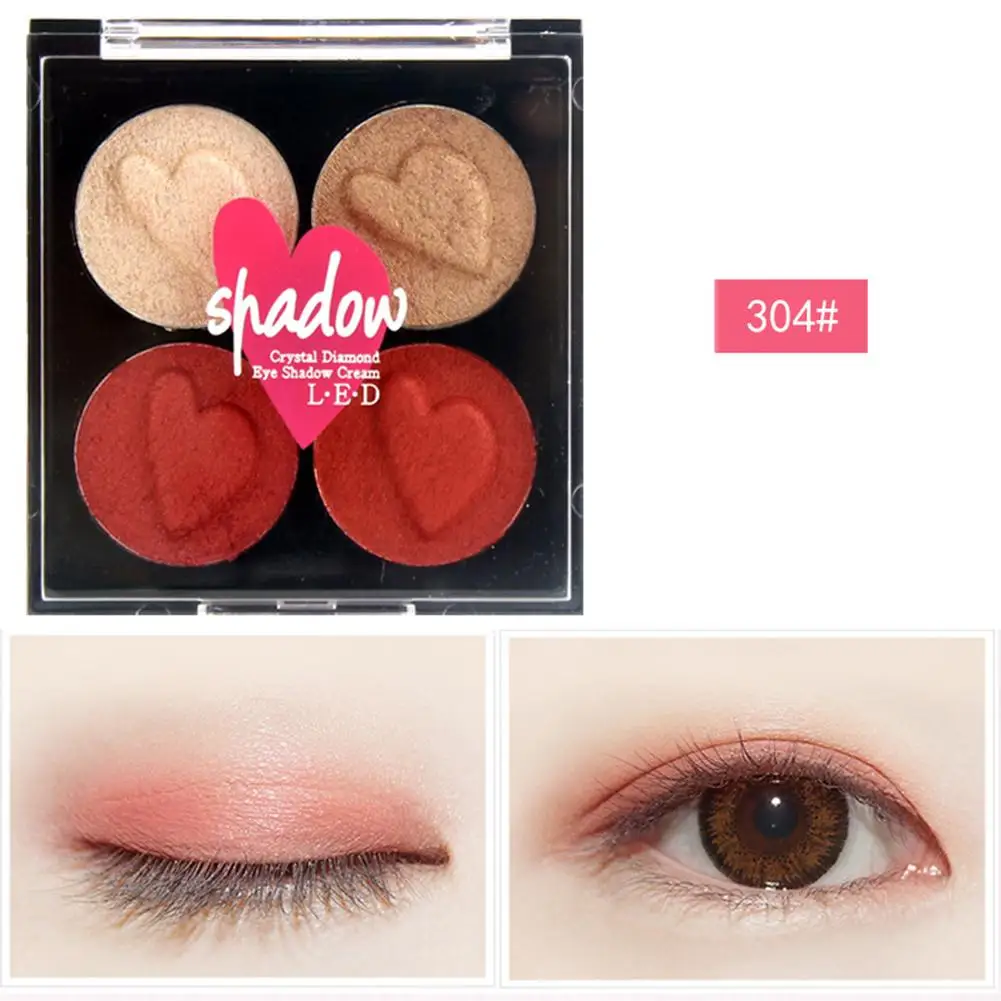 Бархатная влажная пудра пигмент 4 цвета тени для макияжа палитра теней век