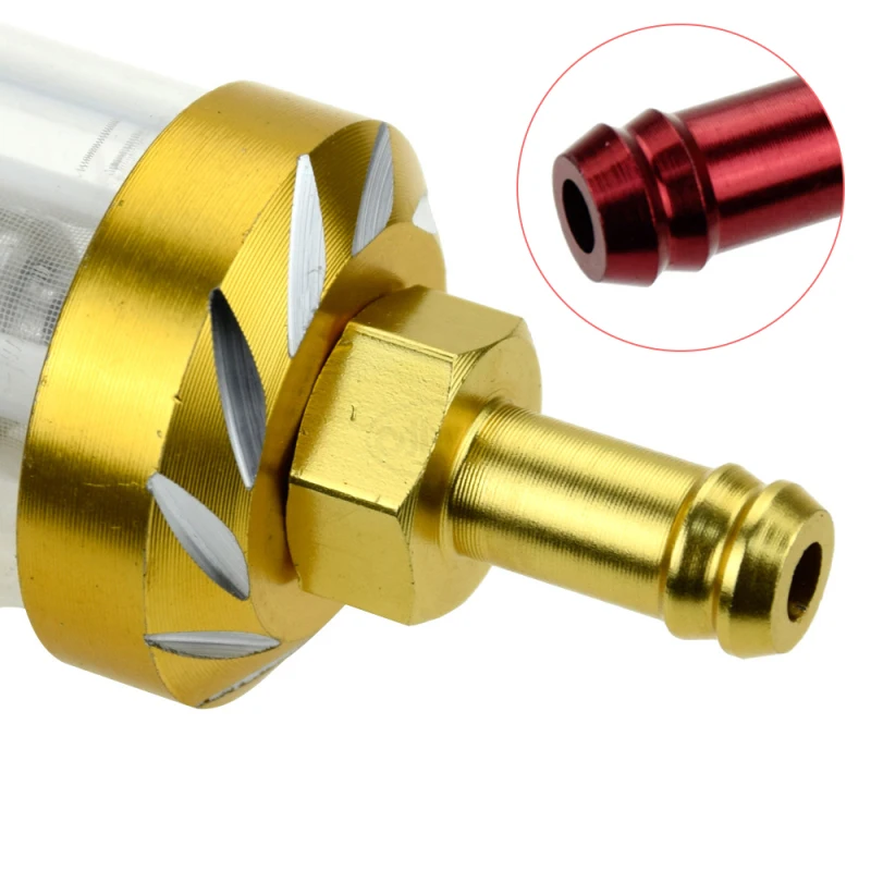 Универсальный хромированный и стеклянный фильтр для топлива бензина дизельного