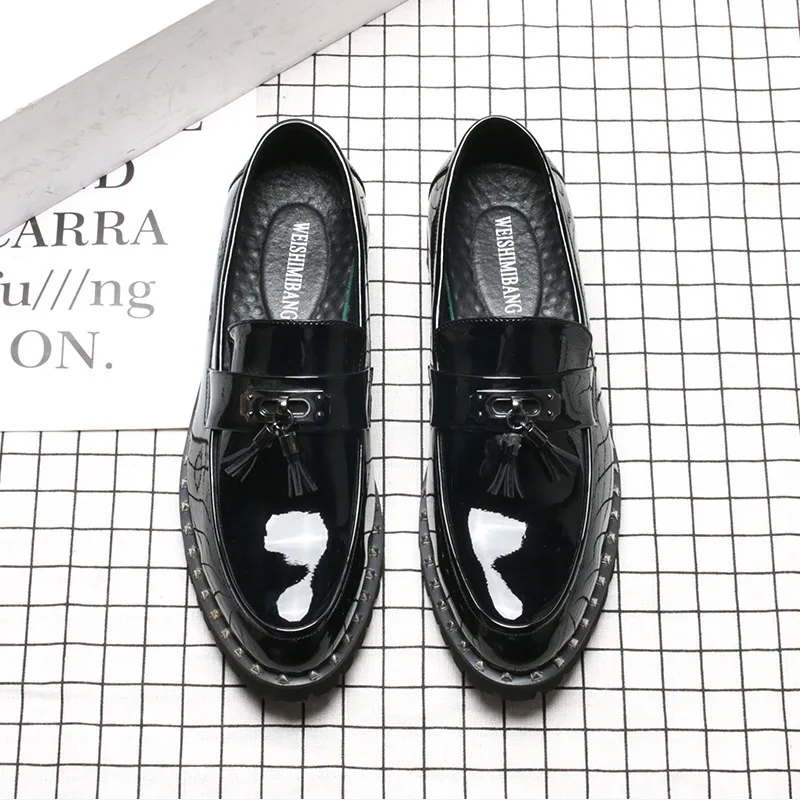 Мужские модные туфли в Корейском стиле для вечерние ринки банкета из