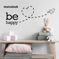 be happy flying bird heart wall sticker for kids room bedroom decoration home art decals wallpaper removable stickers