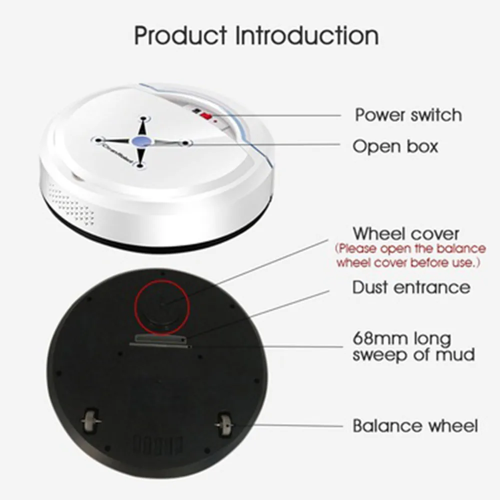Smart Vacuum Cleaner Sweeping Robot Floor Cleaning USB Charging Bedroom Dust Sweeper Automatic Intelligent Household Tools | Бытовая