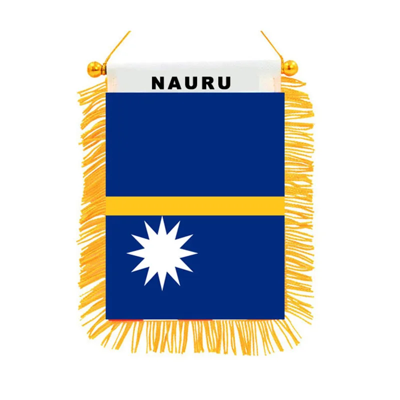 

Науру Двусторонняя напечатанный Национальный флаг Водонепроницаемый полиэстер Вымпел стены впитывается мини-флаги
