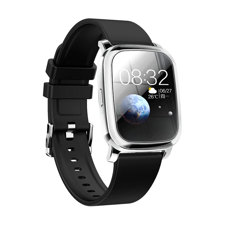 ONEVAN 1,3 дюймов Smartwatch пульсометр Монитор артериального давления погоды gps IP67 Фитнес браслет водонепроницаемый браслет - Цвет: Black Silver TPU