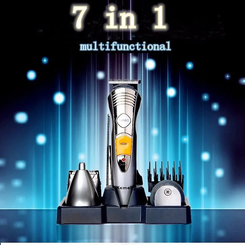 Kemei триммер 7 в 1 электрическая машинка для стрижки волос Водонепроницаемая