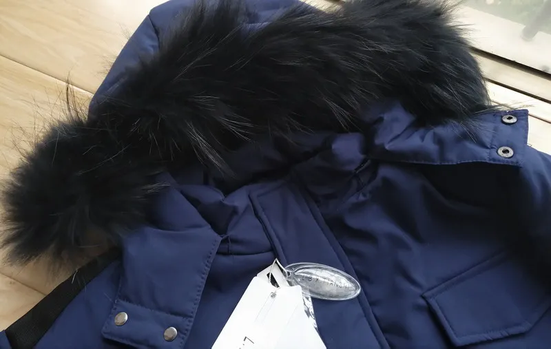 Boys Winter Jacket Goose Down Coat Kids Warm Clothes-30 with Fur Hooded Long Parks Big Boy Children Outerwear 8 10 12 14 year