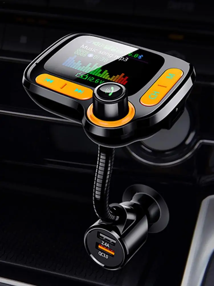 Fm-передатчик Bluetooth 5,0 Fm модулятор MP3 плеер автомобильный комплект громкой связи QC3.0 быстрое зарядное устройство TF AUX аудио приемник