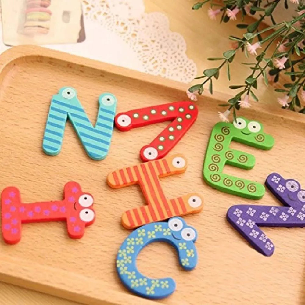 26Pcs Creative magnetic fridge stickers 26 letters&ampnumbers education learning early cute kids toys | Дом и сад