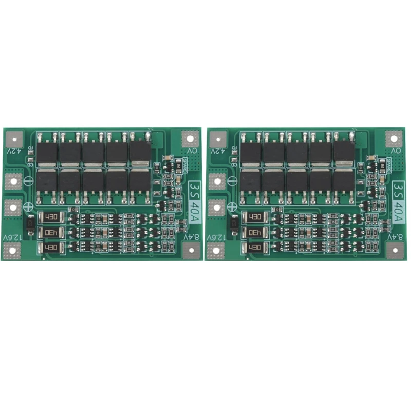 

2X 3S 40A For Screwdriver 12V Li-Ion 18650 Bms Pcm Battery Protection Board Bms Pcm With Balance Liion Battery Module