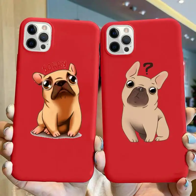 

Cute French Bulldog Phone Case for iphone 13 11 Pro Max X XS Max XR Color Cover for iphone 13 7 8 6 6S Plus