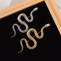 unique design gold color snake brooches women men lady luxury metal snake animal brooch pins party casual fashion jewelry gifts