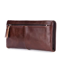 hot sale mens wallet genuine leather men clutch wallet fashion brand long man purses cow leather card holder coin pocket purse