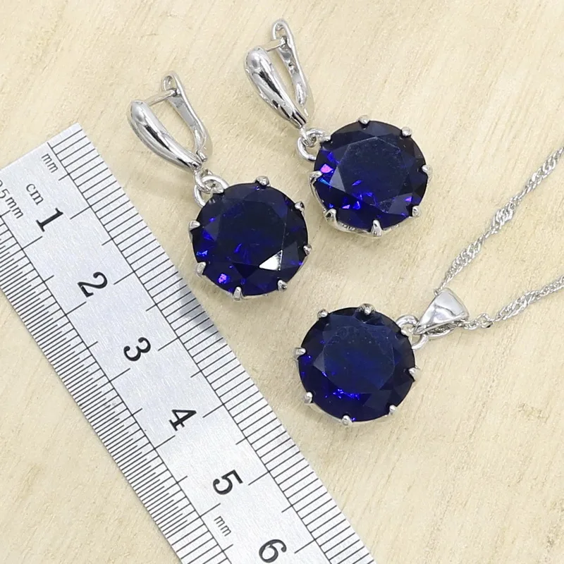Темно синий полудрагоценный серебряный цвет искусственный браслет серьги