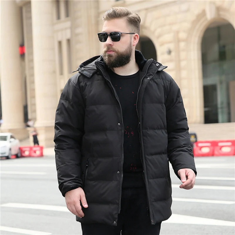 Winter men's extra large collar down jacket winter 150kg plus size hooded warm 10xl tide 11XL | Мужская одежда