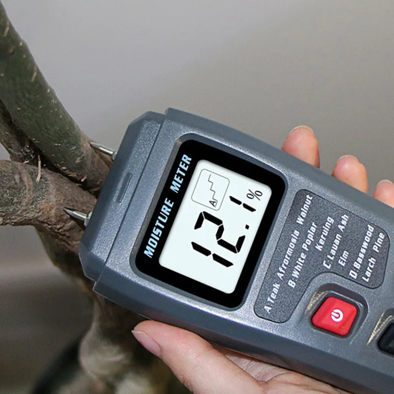 

Digital Wood Moisture Meter BSIDE EMT01 Professional 0~99.9% Timber Hygrometer Portable Tool LCD Display Timber Damp Detector