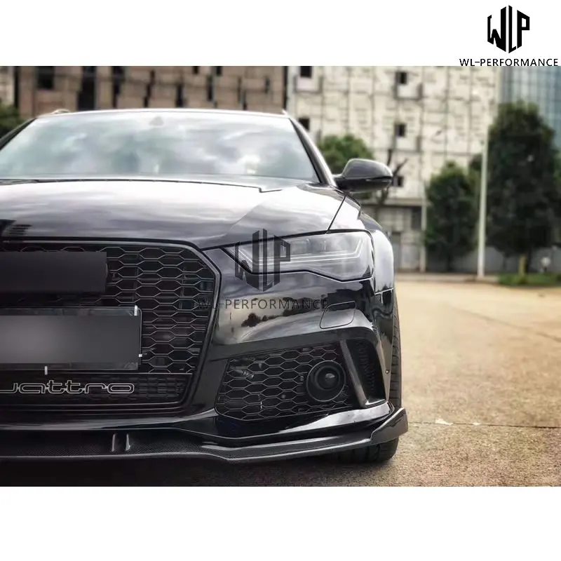 A6 RSU RS6 ABT Стиль Высокое качество углеродное волокно передний бампер передняя губа