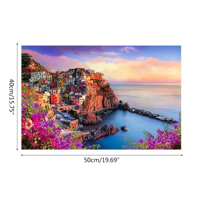 

Seaside City Digital Oil Painting By Numbers Canvas Wall Picture DIY Hand Painted No Frame Home Decor for Adults Beginner