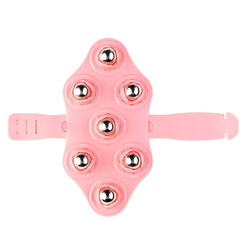 

7 Ball Beads Handheld Massager Full Body Essential Oil Hand Roller Gloves Meridian Brush for Neck Back Shoulder Leg Pain