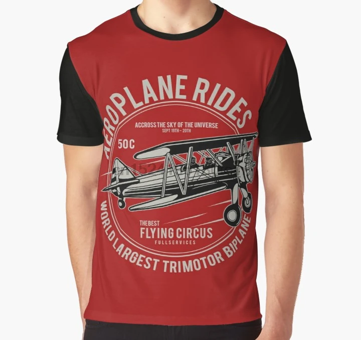 Принт по всему миру 3D футболка Мужская забавная аэроплан аттракцион полная