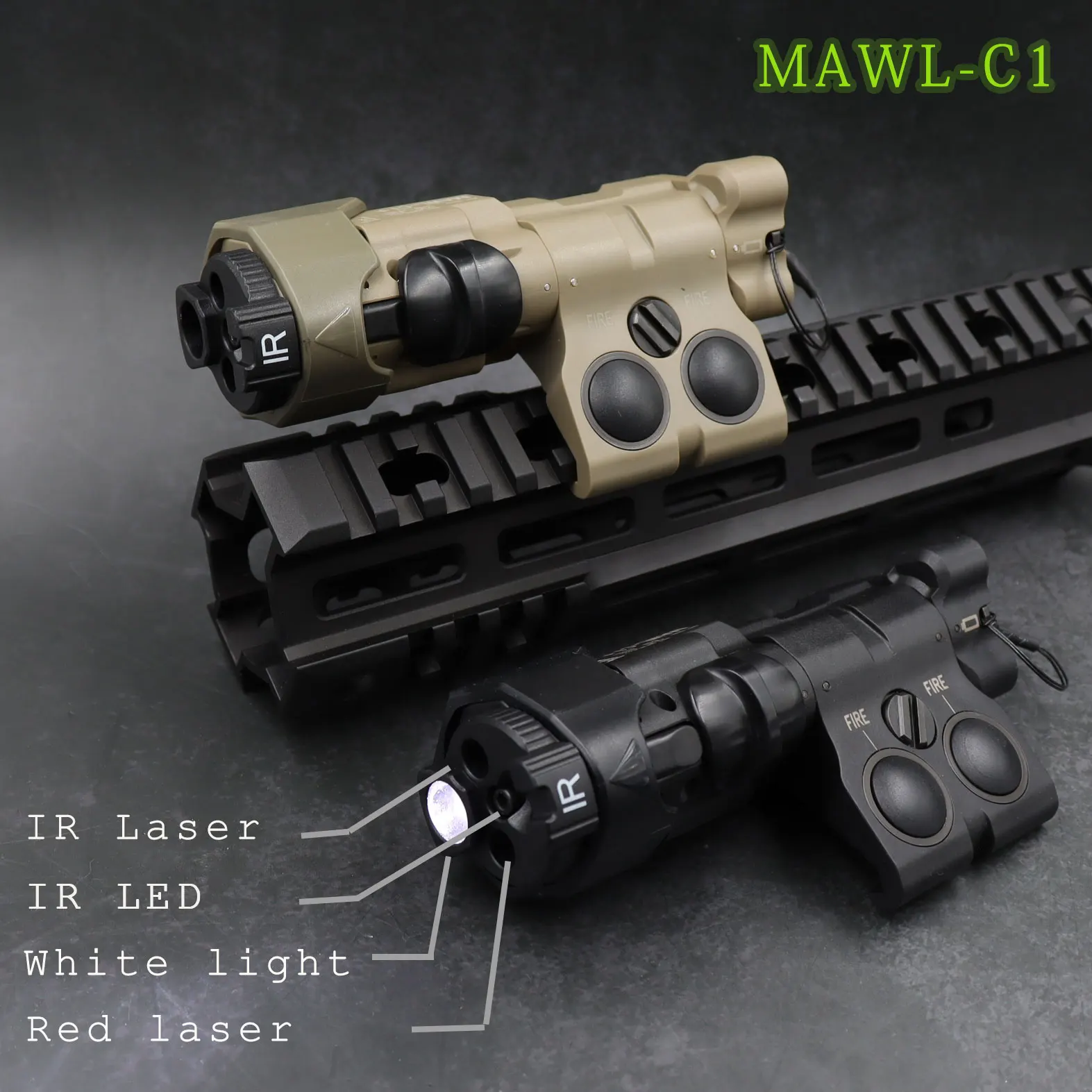 

MAWL-C1 модернизированная нейлоновая версия Milsim страйкбольной формы для тактического страйкбольного ИК/видимого лазерного прицела с огнями о...