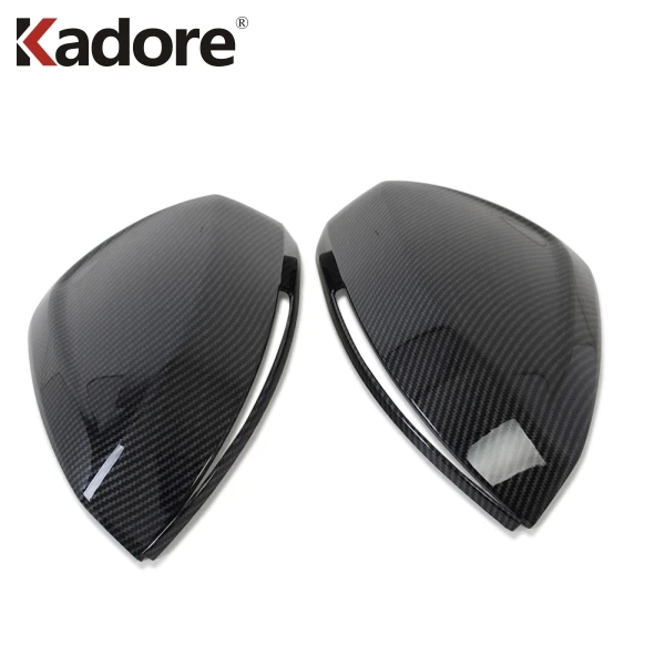 Carbon Fiber Plastic Для Volkswagen T-Cross ABS Хромированная Боковая дверь зеркало заднего вида накладка автомобильные аксессуары - Цвет: Carbon Fiber Plastic