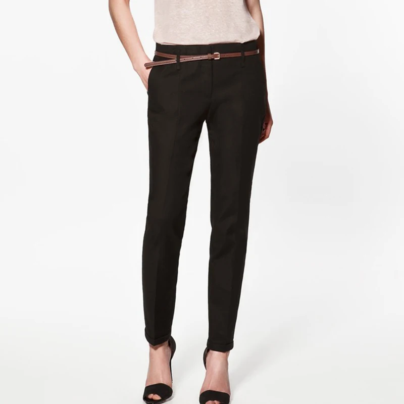 Женские повседневные брюки-карандаш офисные брюки с отворотами на осень и весну |