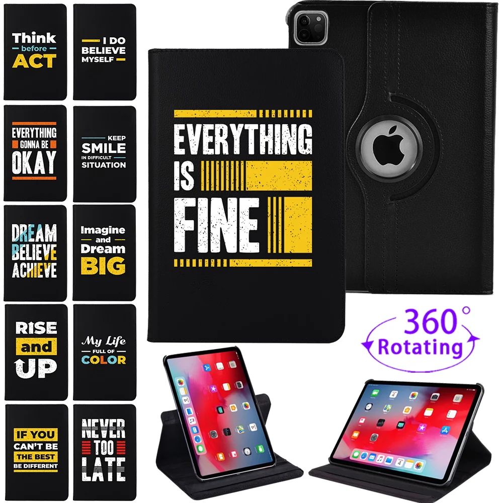 

360 Rotating Tablet Case for Apple iPad Pro 11 PU Leather Smart ipad Air 4 Cases Auto Wake-up Phrase Series Stand Cover