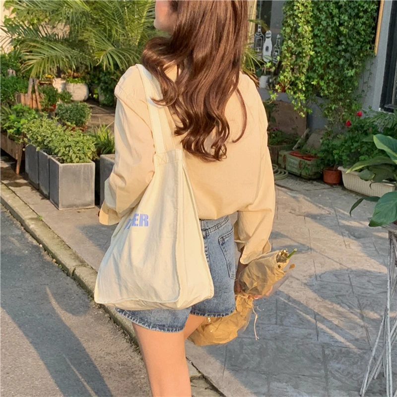 Модная Корейская новая холщовая женская сумка через плечо с надписью мессенджер