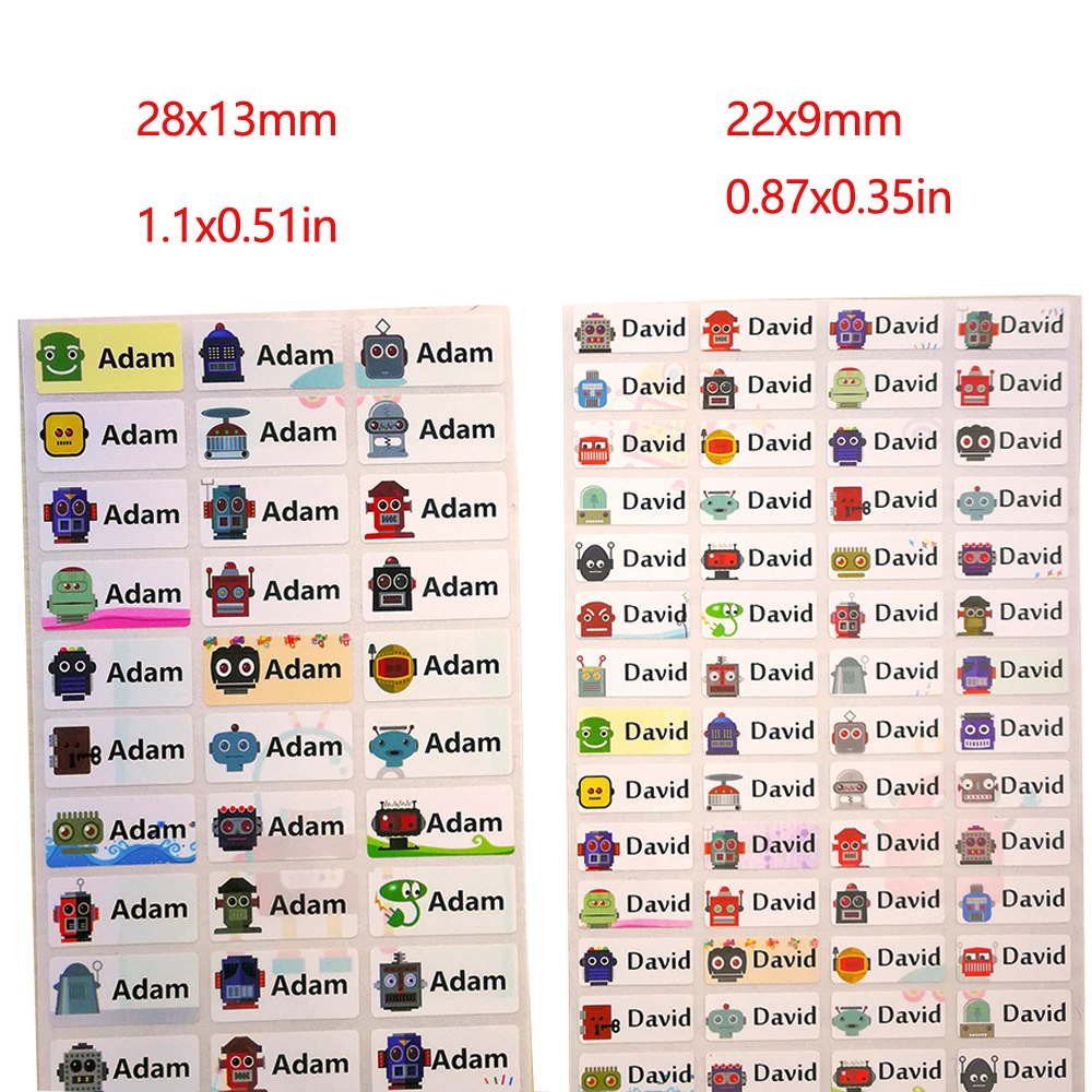 

Пользовательское имя стикер милый мультфильм робот дети наклейки водонепроницаемый персональный тег этикетка скрапбук школьный стикер для канцелярских товаров