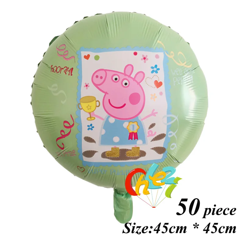 Style 7 50 шт. PEPPAPIG Джордж фольгированные шары ребенок с днем рождения вечерние украшения детский душ воздушные гелиевые балоны детские игрушки - Цвет: Style 7
