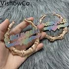 Женские серьги-кольца из нержавеющей стали в форме сердца