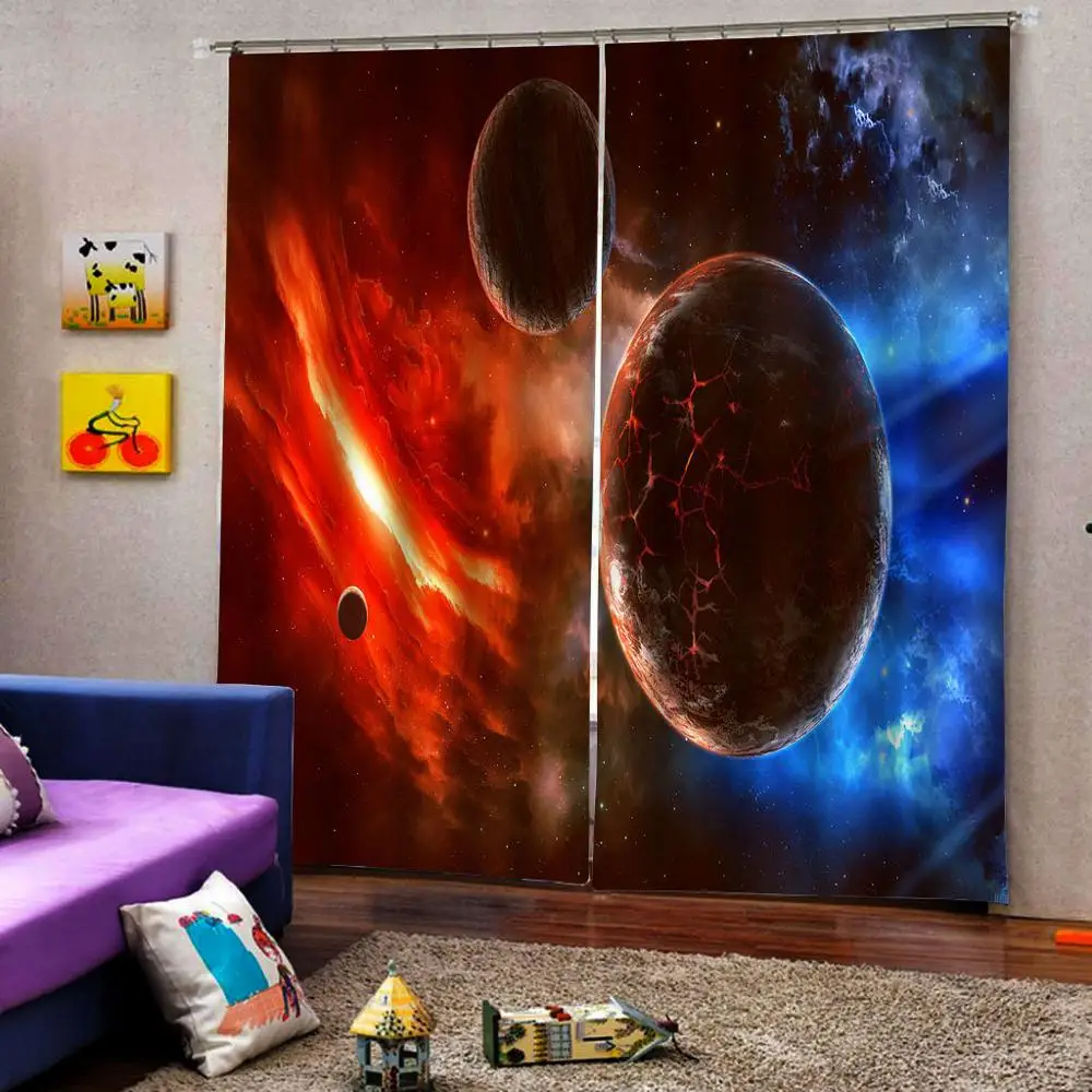 Занавески red шторы со звездами world 3D занавески для гостиной спальни затемняющие