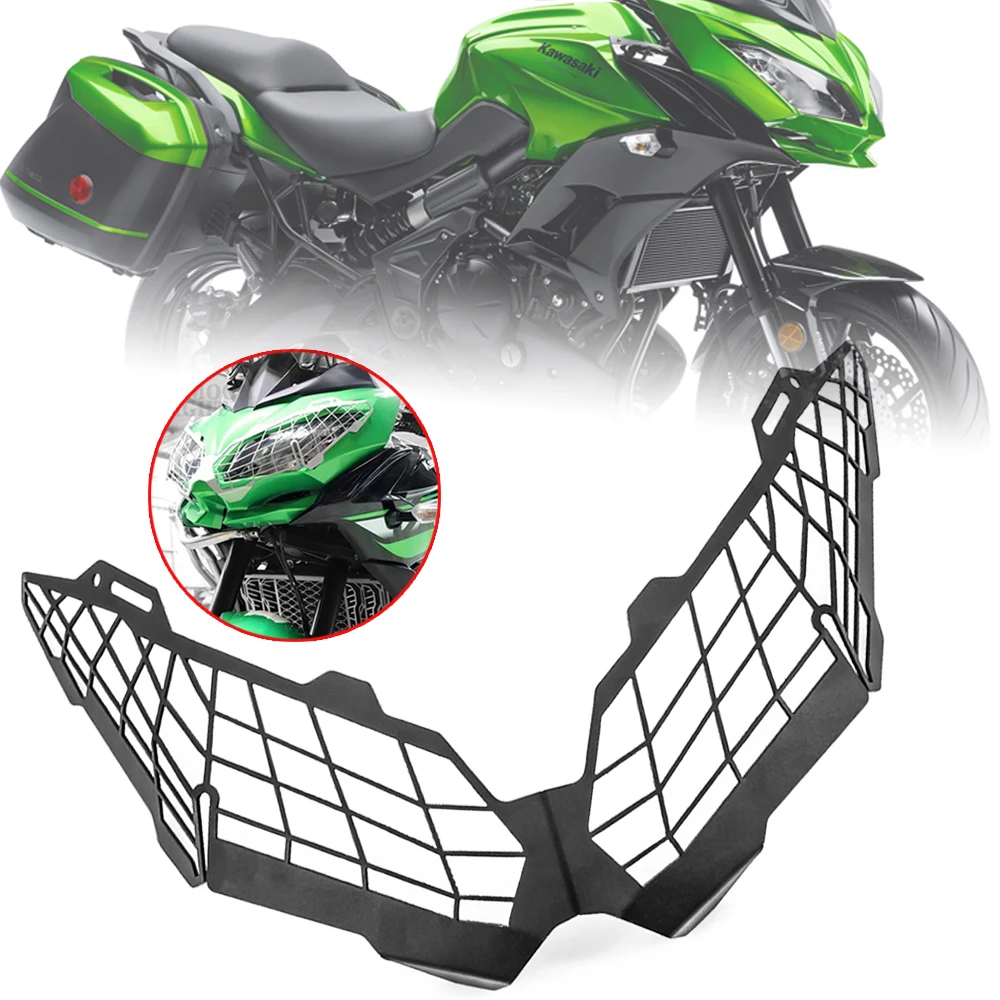 

For KAWASAKI VRESYS 650 2011-2019 VERSYS 1000 Motorcycle Headlight Head Light Guard Protector Cover Protection Grill15-19