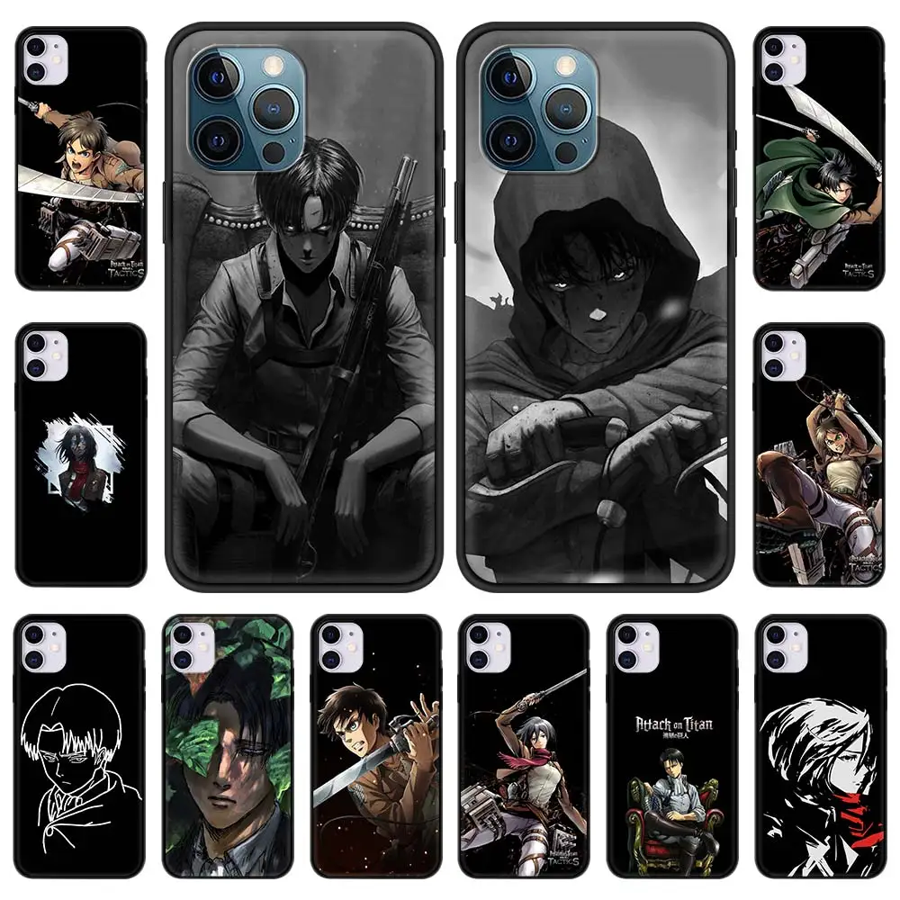 

Attack On Titan Levi Ackerman Anime Phone Case for iPhone 11 Pro Cover For iphone 12 Pro Max 7 8 Plus XR SE 2020 XS Funda Shell