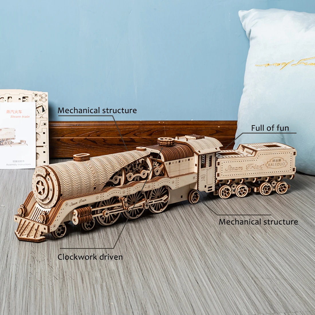 Деревянный паровой поезд сделай сам механическая Сборная модель 3D пазла