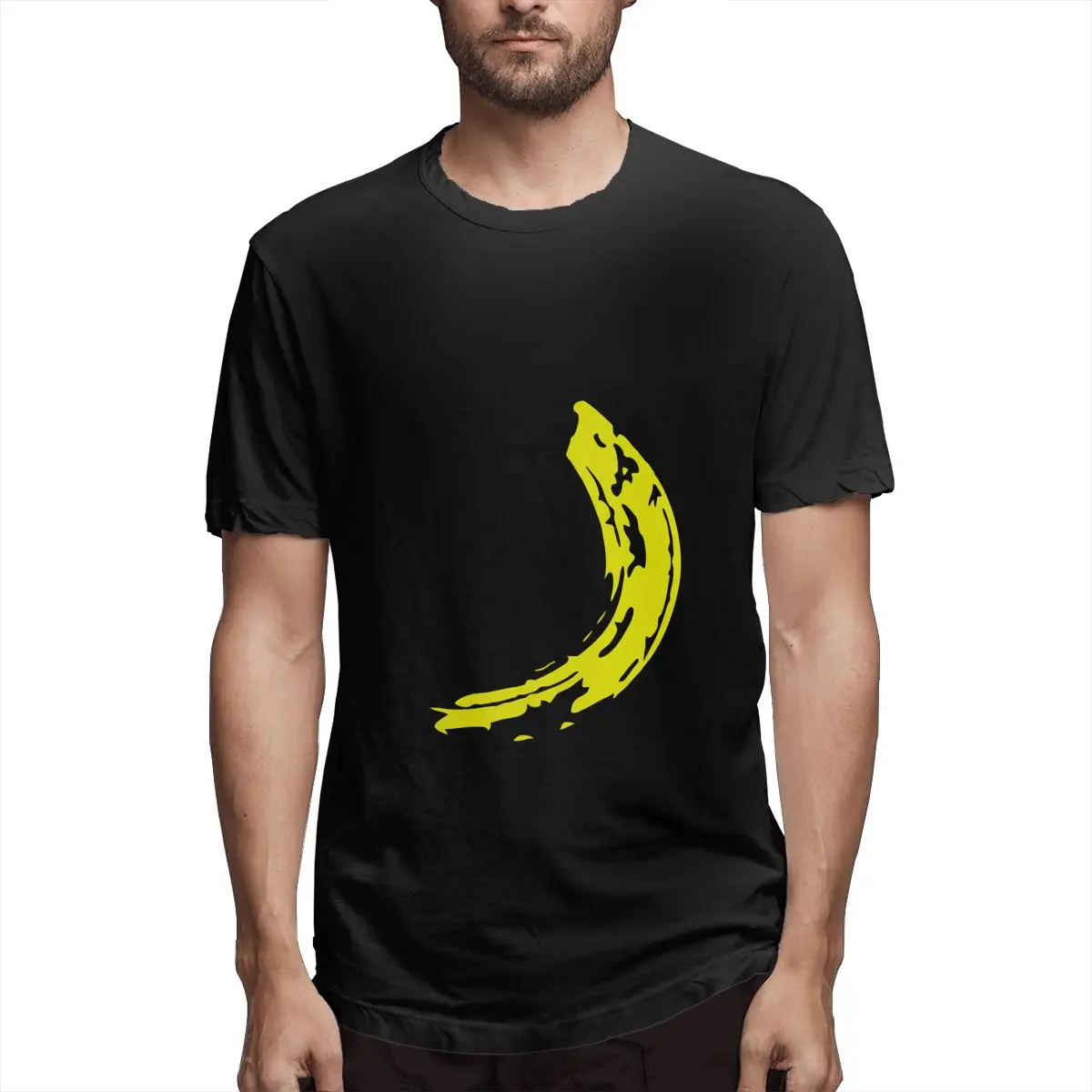 

Banana Skateboard Men's Classic T-Shirt Awesome Tees Short Sleeve Round Collar T-Shirt Cotton Clothing