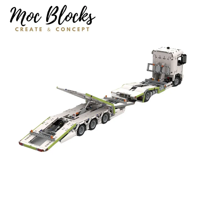 

MOC Truck Transporter High-tech Building Blocks Collection Engineering Vehicle Series Model Heavy Car Series Toys For Children