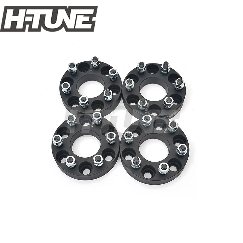 H-TUNE 4 шт. Кованый алюминий черный 1," толщиной 6x114,3 66.1CB прокладки колеса подходят для Navara D40 Forntier Pathfinder Xterra