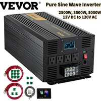 vevor pure sine wave power inverter 12v dc to 120v ac aluminum alloy lcd screen led indicators for powering laptop fan grinder