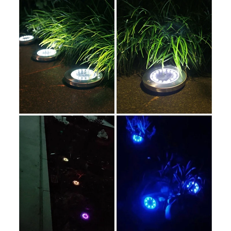 

4 Pcs 16LED Solar Ground Light Waterproof Garden Pathway Solar Lamp for Home Yard Driveway Lawn Road