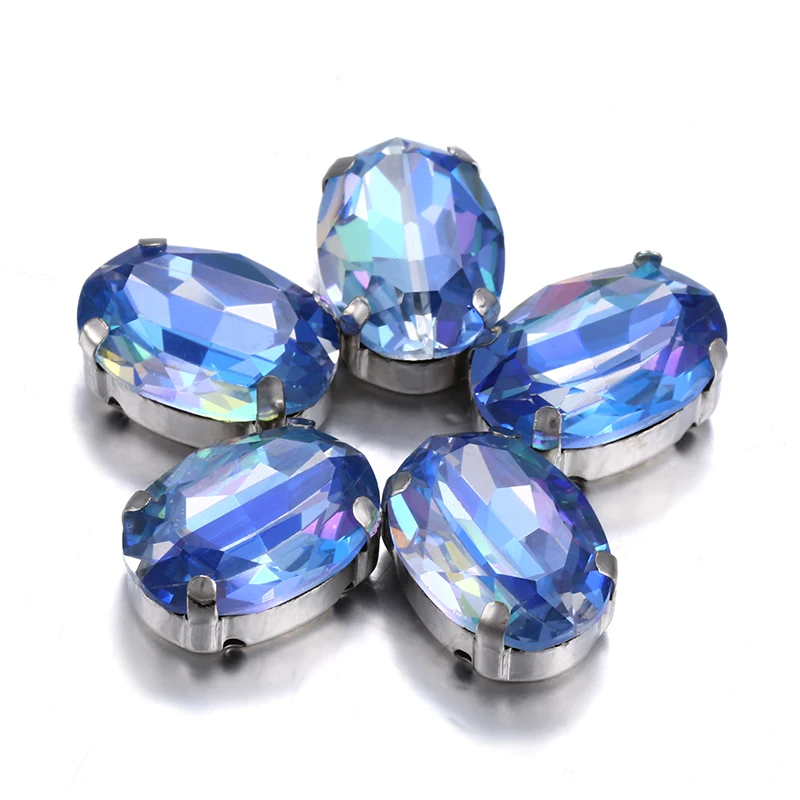 Блестящая Лазерная серия Yi Chuan овальные стеклянные стразы K9 модные хрустальные с