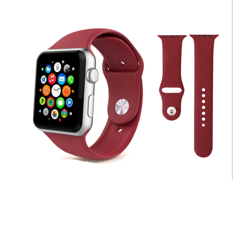 Мягкий силиконовый спортивный ремешок для часов Apple 44 мм 40 серия 5 4 3 2 1 iwatch 42 38