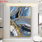 Алмазная живопись, абстрактная Настенная картина, синее золото, ручная работа, гостиная, Настенный декор, полная квадратнаякруглая Алмазная вышивка