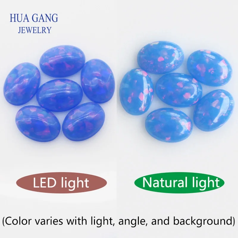 

Blue FH14 Synthetic Opal Loose Stones Oval Shape Base Cabochon Created Opal Beads Semi-Precious Stones For Jewelry 3x5mm-10x14mm