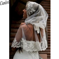 2021 classic mantilla lace appliques bridal chapel veil bridal jacket with hood wedding veil