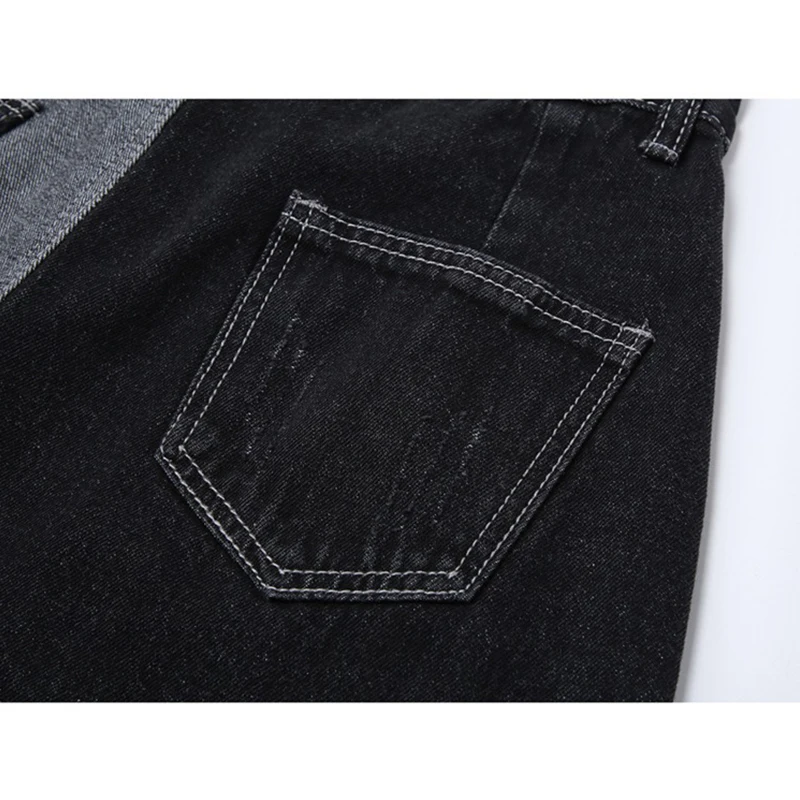 Женская Асимметричная рваная джинсовая юбка однобортная винтажная с высокой