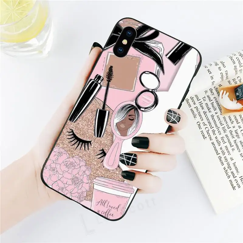 

Beautiful Girl's Makeup Brush Phone Case for iPhone 11 12 pro XS MAX 8 7 6 6S Plus X 5S SE 2020 XR