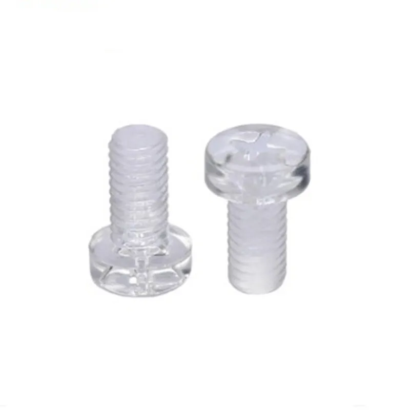 transparent screw 50 шт. M2 M2.5 M3 Метрическая резьба прозрачный черный белый нейлоновый Пластиковый Винт с цилиндрической скругленной ГОЛОВКОЙ КРЕСТ круглый болт - Цвет: transparent screw