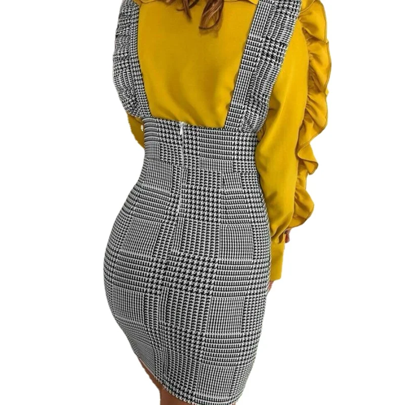 

New Summer Vintage Ladies High Waist Tight Strappy Skirt Ruffled Party Mini Casual Skirt Mujer